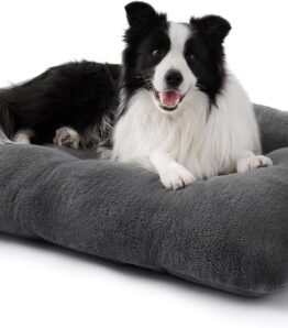 BEDSURE Dog Bed Washable Extra Large XL Dog Cushion Bed Soothing Dog Mattress with Non-Slip Base Dog Anxiety Cushion for Very Large Pets, Grey, 104 x 69 x 8 cm