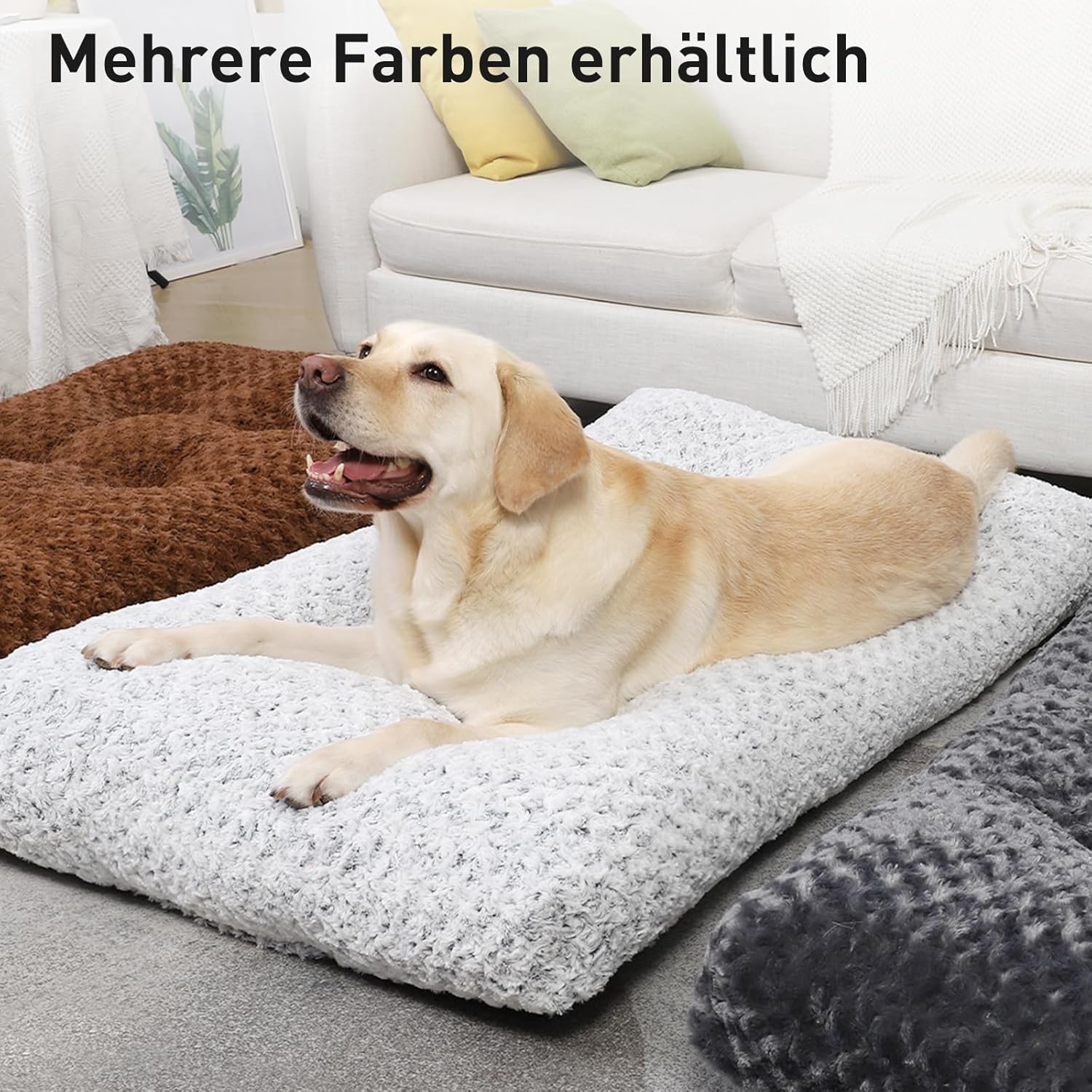 KSIIA Dog Bed for Large Dogs, Washable, Fluffy Dog Cushion, Dog Mat for Large/Medium Dogs, Non-Slip Bottom, Breathable, Dog Mattress, Pet Bed, Dark Grey, 90 x 60 cm – Bild 7